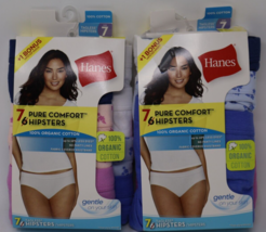 Hanes 7pk Pure Comfort Hipster Underwear Women Size 7 Organic Cotton Lot... - £21.61 GBP