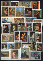 Art Stamp Collection MNH/Used Paintings Landscapes Women Boats ZAYIX 042... - $8.95