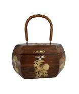 Vintage Decoupage Holly Hobbie Octagon Wood Basket/Purse With Lucite Handle - $620.90 MXN