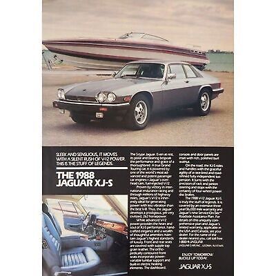Primary image for 1988 V-12 Jaguar XJ-S Vintage Advertisement Car Print Ad XJS