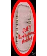 Anklet Birthstone Flower Anklet Goldtone JULY ~NEW Boxed~ - $20.30 CAD