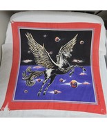VTG 1980s Pegasus Flying Winged Horse in Space 22x21 Bandana Made in USA - $277.60 MXN