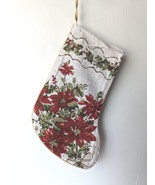 Tapestry Poinsettia Christmas Stocking Old Time Pottery 19 In Large Holi... - £12.46 GBP