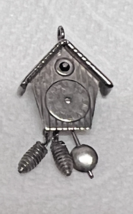 Vintage Sterling Silver Coo Coo Clock w Moving Pinecones Charm Great Det... - $368.76 MXN