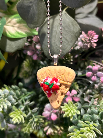 Handmade STRAWBERRY SHORTCAKE BAUBLE mini BISCUIT car XMAS hanging DECOR... - $12.95