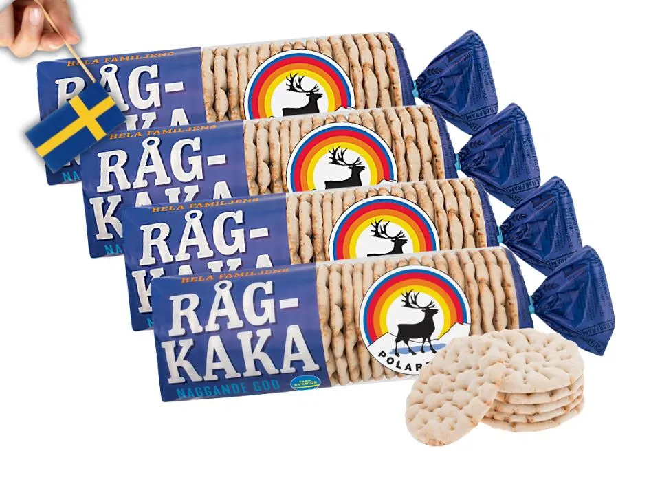 4 Bags Polarbröd Rågkaka 24pcs 900g(31.74oz), Swedish bread, Svenskt brö... - $64.95