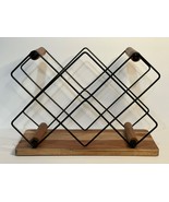 BOHO Industrial Metal Wood Wine 8 Bottle Holder Home Decor Style - Home Bar - $19.78