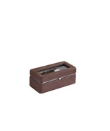Leather Watch Box 8&quot; Tempered Glass Top - $58.30 CAD