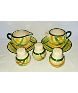 Vtg Vernonware Salt Pepper Shaker Creamer Gingham Metlox Green Yellow Pl... - $413.72 MXN