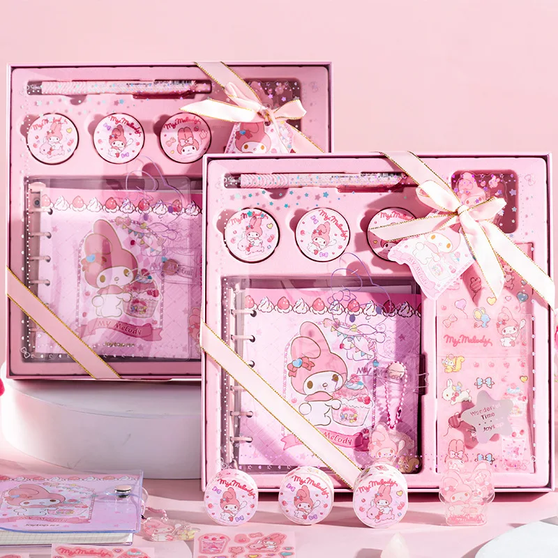 Sanrio Kawaii Kuromi Hand Ledger Gift Box Set My Melody Cinnamoroll Anime - £19.94 GBP