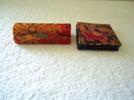 Vintage Lot Of 2 Items,1,Lipstick Holder With Mirror,1,Collapsible Coin Holder - £19.14 GBP