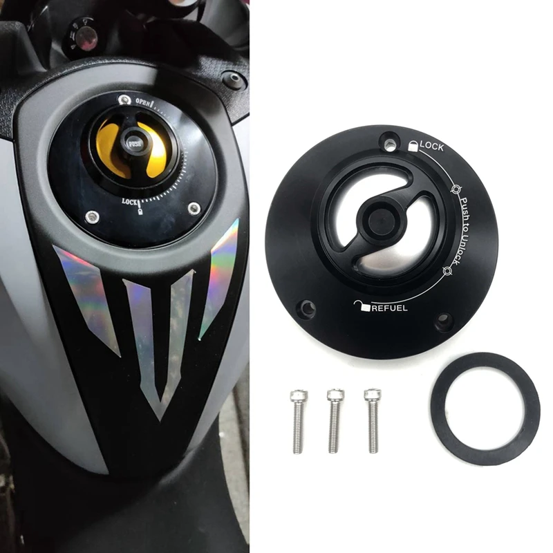 Motorcycle Fuel Tank Cap Gasoline Cover For YAMAHA YZF R1 R3 R6 R15 R25 ... - $41.39+