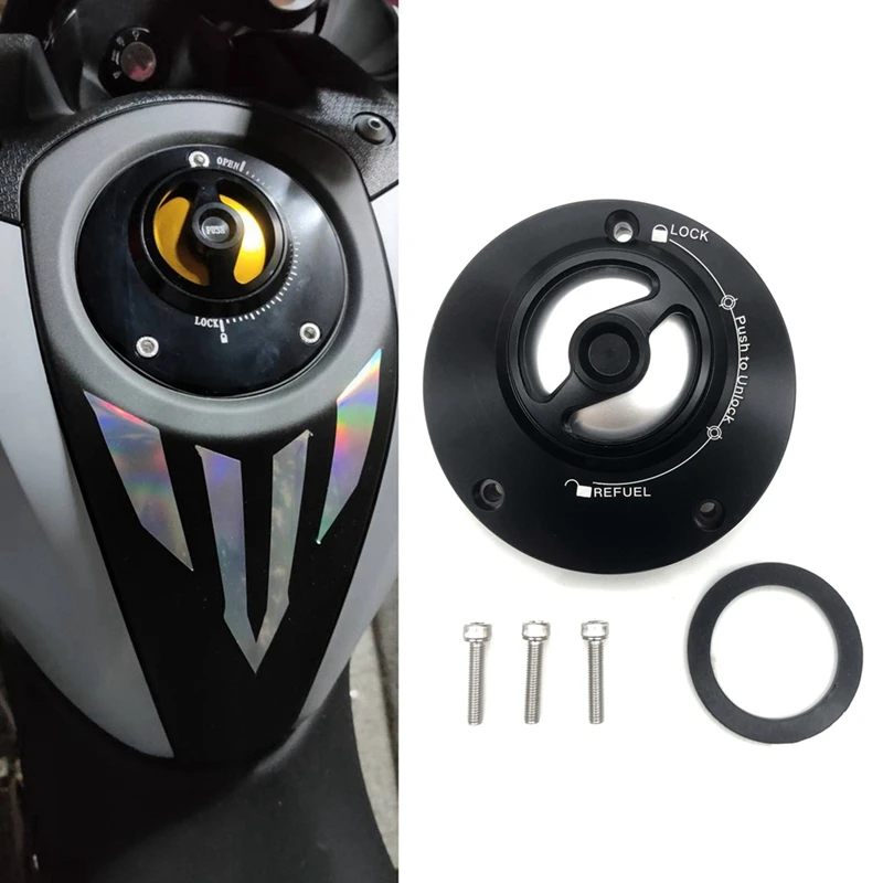 Motorcycle Fuel Tank Cap Gasoline Cover For Yamaha Yzf R1 R3 R6 R15 R25 MT07 Cnc - $41.39+