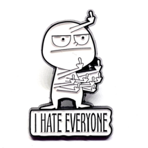 I Hate Everyone Pin Badge Up Yours Pin Fun Quirky Brooch Lapel Collar Jewellery - £4.85 GBP