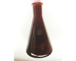 Red Glass PYREX 500 ML Erlenmeyer Flask - Vintage - £19.94 GBP