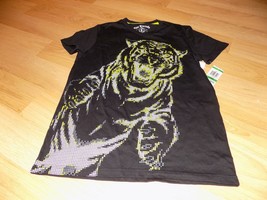 Youth Size Large Epic Threads Black V Neck T Shirt Top Neon Grizzly Bear New - £11.18 GBP