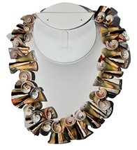 Katherine Kornblau Green Mollusk Shell Necklace 15&quot; with 2&quot; Extender (JT3) - £27.52 GBP