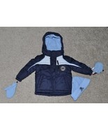 Boys Jacket, Hat, Mittens ZeroXPosur Blue Hooded Zip Toddler Winter 4 Pc... - $34.65