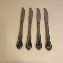 4 Dinner Knives Arbor Rose /True Rose Oneida Rogers Flatware 8.5&quot; - £15.50 GBP