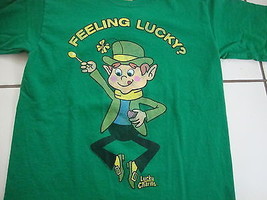 &quot;Feeling Lucky&quot; Lucky Charms Leprechaun Shamrock Green T Shirt Men&#39;s Size S - £12.96 GBP