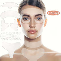 Silicone Wrinkle Removal Stickers Set  Reusable Facial Lifting Strips - £14.92 GBP