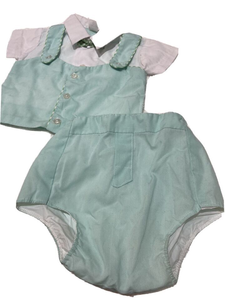 Vintage Plastic Pants Light Green Newborn Suit Buttons ￼ Brand New! - $17.77