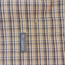 Columbia Mens Yellow & Brown Cotton Plaid Button-Down Collar Shirt Long Sleeve L image 5