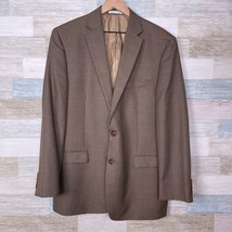 LRL Ralph Lauren Summer Sport Coat Tan Brown Houndstooth Mens 44L 44 Long - $69.29