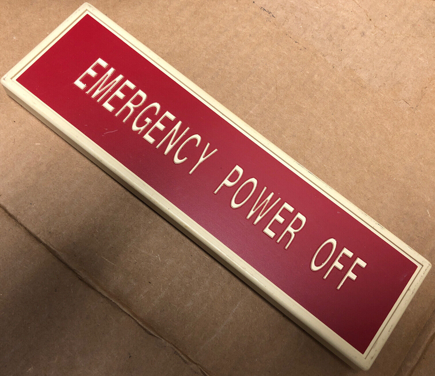 &quot;EMERGENCY POWER OFF&quot; safety Hard Plastic sticker. - $4.51