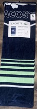 Lacoste ~ Beach Towel 100% Cotton 36&quot; x 72&quot;  Big Crocodile Logo Navy Blue - $34.64