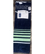 Lacoste ~ Beach Towel 100% Cotton 36&quot; x 72&quot;  Big Crocodile Logo Navy Blue - $47.17 CAD