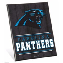 NFL Carolina Panthers Logo Premium 8&quot; x 10&quot; Solid Wood Easel Sign - £7.86 GBP