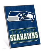 NFL Seattle Seahawks Logo Premium 8&quot; x 10&quot; Solid Wood Easel Sign - £7.93 GBP
