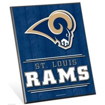 NFL St Louis Rams Logo Premium 8&quot; x 10&quot; Solid Wood Easel Sign - £7.81 GBP