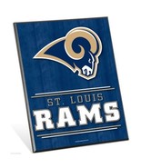 NFL St Louis Rams Logo Premium 8&quot; x 10&quot; Solid Wood Easel Sign - £7.95 GBP