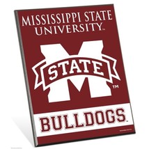 Mississippi State Bulldogs Logo Premium 8&quot; x 10&quot; Solid Wood Easel Sign - £7.83 GBP