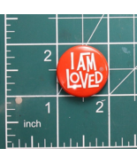 Vtg I Am Loved Novelty Pinback Button Helzberg&#39;s Diamond Shops 1in - £3.14 GBP