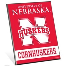 University of Nebraska Cornhuskers Logo Premium 8&quot; x 10&quot; Solid Wood Easel Sign - £7.84 GBP