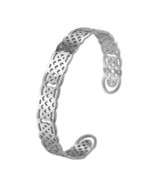Celtic Knot Work Bracelet Womens Silver Stainless Steel Viking Norse Cuff - £15.79 GBP