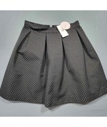Soprano Skirt Mini Black Gold Polka Dot Pleated Lined Zip Close Women&#39;s ... - £15.04 GBP