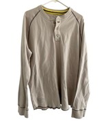 Y2K Nike Beige Pullover Mens 1/4 Button Long Sleeve Embroidered Logo Swo... - $58.40 CAD