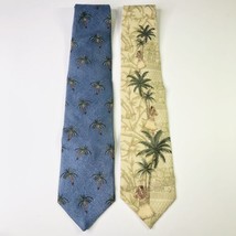 Tropicals By Tango Hula Girls Palm Trees Island Silk Ties Necktie Blue Tan Green - £9.65 GBP