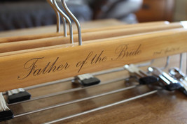 Personalized Mr Groom Bridesmaid Calligraphy Wedding Trousers Hangers set of 4 - £18.35 GBP