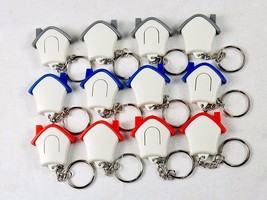 (Lot of 12) 3D House Keychain w/Red LED Torch/Flashlight ~ Realtors, Open House  - £8.67 GBP