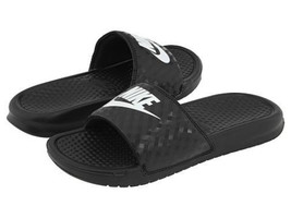 Nike Classic Women&#39;s Benassi JDI Slide in Black with White Logo in Sizes 5 to 12 - £22.40 GBP