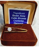 Vintage Queen Anne Collection Gold Tone Cubic Zirconia Brooch Jewelry Tw... - $32.05 CAD