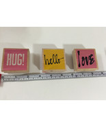 LOVE HELLO HUG! Rubber Stamp Greeting Scrapbooking Crafts Art VAP Scrap ... - €17,12 EUR