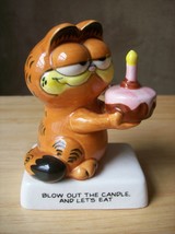 1978 Enesco Garfield “Blow Out the Candle, and Let’s Eat” Figurine  - £15.72 GBP