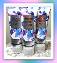 Bath &amp; Body Works MOONLIGHT PATH Ultimate Hydration Body Cream x3 Jasmine Violet - $41.55