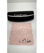 BEBE SUNGLASSES EYEGLASSES CLAM SHELL HARD CASE BLACK W/ Polishing Cloth - $11.49 CAD